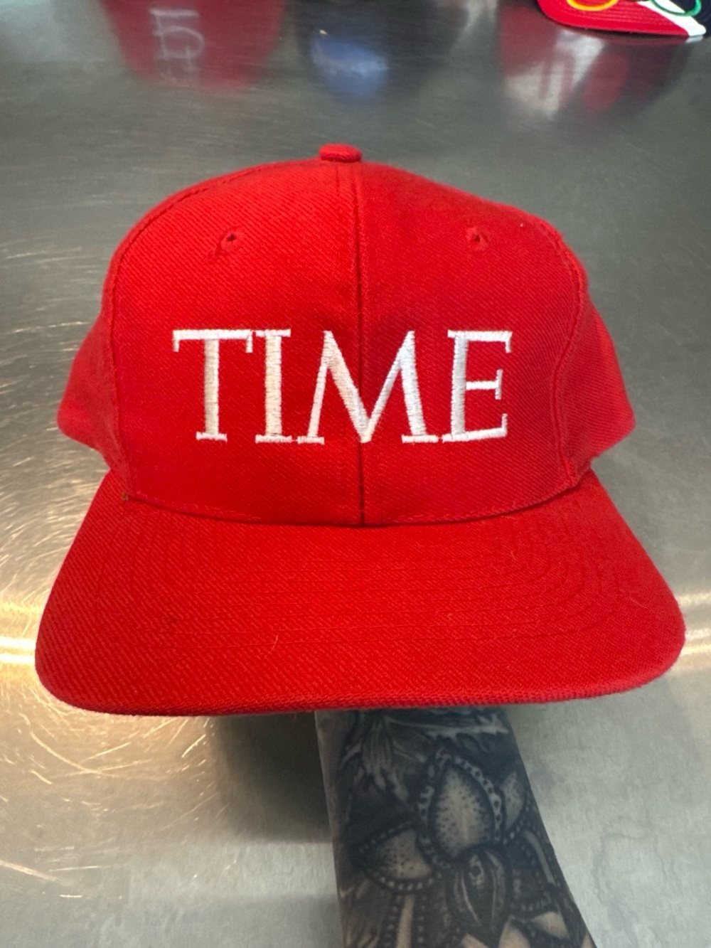 Universal Red TIME Embroidered Baseball Cap